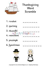 The word list is also provided at the bottom of each worksheet so that you can check your answers. Thanksgiving Word Scramble 1