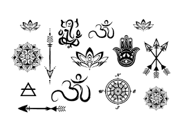 Yoga Minis Tattoo Set Yoga Tattoos Tattoo Set Mini Tattoos