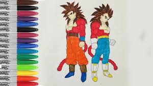 As we know, dragon ball is a famous and popular cartoon around the children's world. Goku And Vegeta Super Saiyan 4 Coloring Book Pages Dragon Ball Z Sailany Coloring Kids Youtube