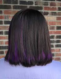 Black hair with blonde highlights. 20 Pretty Purple Highlights Ideas For Dark Hair