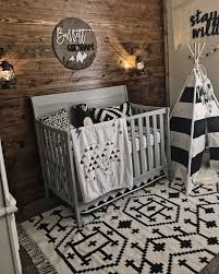 Black And White Baby Nursery Decor Wood Wall Black White Nursery Decor Shiplap Monochrome Nursery Woodland Rustic Baby Boy Nur Baby Boy Room Nursery Nursery Baby Room White Nursery Decor