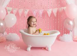 Next, bring your baby to the bath area and undress them completely. Pink White And Silver Princess Birthday Cake Smash Tub Bath Time Baby Bath Photography Baby Bath Tub Newborn Baby Bath