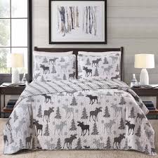 Shop for comforter sets in bedding sets. Carbon Loft Rosal Wilderness Moose 3 Piece Quilt Set Overstock 27988489