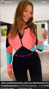 Carol vorderman awaits the arrival of the duchess of cambridge, kate (catherine) middleton, as they attend a service at raf church st clement danes to mark the 75th year of the raf air cadets on her first official engagement as honorary air commandant of the organisation,. Carol Vorderman 60 Displays Her Hourglass Curves In A Wetsuit For Paddleboarding In Wales Daily Mail Online