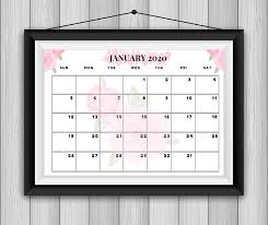 First day of the week: Printable Calendar 2020 Shark Printables