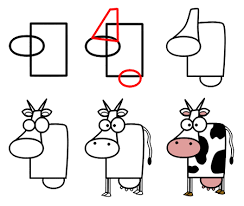 How To Draw Cartoon Cows Drawing For Kids Cartoon Cow Cartoon Drawings