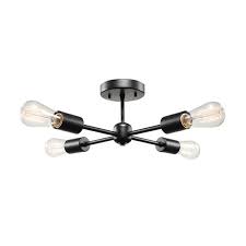 Black flush mount ceiling lights canada. Globe Electric Vane 4 Light Matte Black Flush Mount Ceiling Light Lowe S Canada