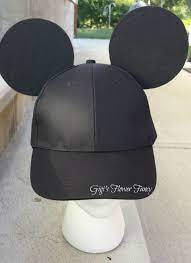Mickey Mouse Inspired Ears Black Baseball Cap For Guys Boys Add Name Optional Great To Pair With Minnie Mous Disney Hats Diy Disney Ears Disney Headbands