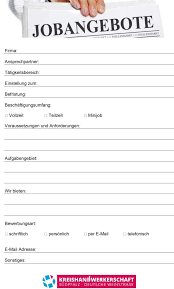 Verknüpft mit der passenden brise humor erreichen solche jobpostings bei der richtigen zielgruppe hohe responsequoten. Ausschreibung Offene Stelle Vorlage Kreishandwerkerschaft Sudpfalz Deutsche Weinstrasse