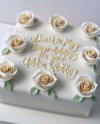 Golden Wedding Anniversary Cake Celebration Cakes