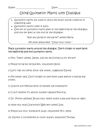 Punctuating dialogue {posters & worksheets} by alex salvati punctuating dialogue worksheet grade 5 results for quotation marks worksheets guest the. Using Quotation Marks With Dialogue Worksheets Writing Worksheets Punctuation Worksheets Writing Dialogue