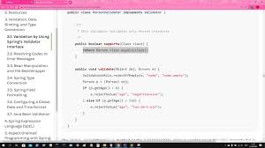 Validation By Using Spring S Validator Interface Youtube