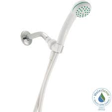 Peerless 1 Spray 2 8 In Single Wall Mount Handheld Shower Head In White Shower Heads Shower Small Showers