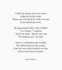 Alecshao Emily Dickinson I Died For Beauty Daily Inspiration Quotes Beauty Words Greek Quotes