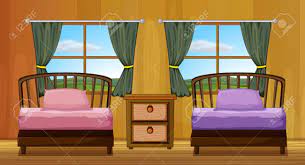 Classic family bedroom interior design with comfortable bed headboard pillows and nightstands top view realistic vector illustration. Illustration Of A Bedroom With Two Beds Royalty Free Cliparts Vectors And Stock Illustration Image 31216163