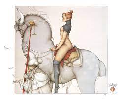 Michael Parkes - Jeanne d' Arc Litho Saint War Heroine Horse Nude Girl  Woman In Stock For Sale at 1stDibs | michael parks nude, girl and horse nude,  women at war nude
