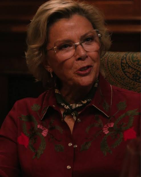 Dutton Ranch S01 Annette Bening Red Floral Embroidered Shirt