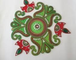 Kundan Rangoli Diwali Rangoli By Touchofcraftindia On Etsy Diwali Rangoli Acrylic Rangoli Indian Crafts