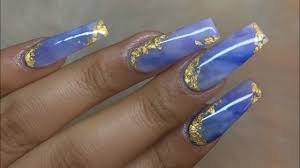 See more ideas about nails, nail designs, gold nails. Blue Purple Marble With Gold Foil Nails Announcing Giveaway Winners Acrylic Nails Tutorial Youtube