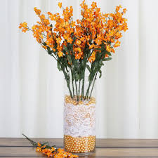 Check spelling or type a new query. 12 Bushes Orange Artificial Silk Baby Breath Flowers Tableclothsfactory