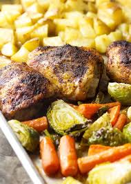 Sheet Pan Chicken With Vegetables And Potatoes Recipe With Images Brussel Sprouts In Oven Sheet Pan Recipes Pan Chicken