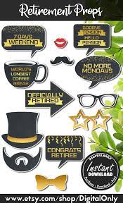Check spelling or type a new query. Retirement Party Props Instant Download Black And Gold Retirement Party Retirement Photo Booth Decoration Retirement Party Ideas Retirement Party Decorations Teacher Retirement Parties Retirement Decorations