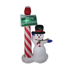 This means more customers and more sales during the competitive holiday season. Northlight 6 Inflatable Lighted Snowman With Merry Christmas Sign Christmas Yard Art Decoration Target