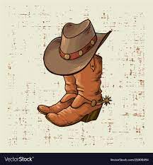 Cowboy Boots And Hat Graphic Royalty Free Vector Image Cowboy Boots Drawing Graphic Illustration Cowboy Illustration