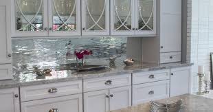 mirrored tiles backsplash kitchen white