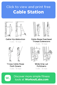 Cable Station Click To View And Print This Illustrated Exercise Plan Created With Workoutlabsfit Ejercicios Deportes Rutinas