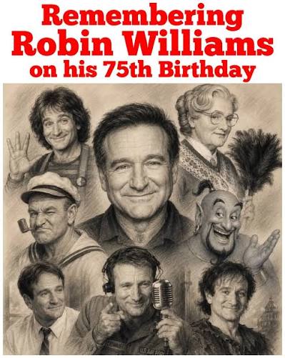 Robin Williams would have turned 75 today. ❤️ From "Good Will Hunting" and "Dead Poets Society" to "Mrs. Doubtfire" and "Jumanji," the late actor's work will always be remembered. Swipe to look