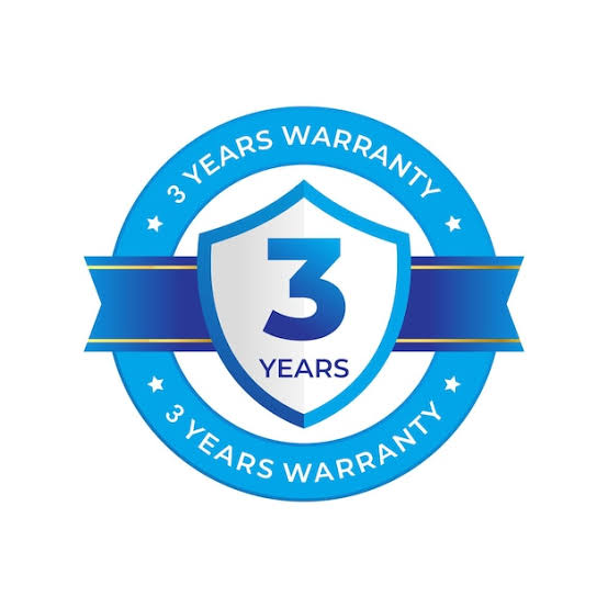 3 years warranty. label, sticker, seal, badge, icon, logo, sign. round minimalist vector warranty | Premium Vector