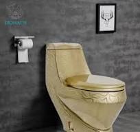 Luxury Golden Design One Piece Bathroom Toilet Bowl Elegant ...