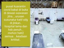 Facebook rating 4.50 / 2 votes / 188 like(s). Pembukaan Pusat Kuarantin Covid 19 Di Jitra Belum Diputuskan