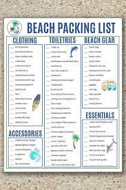 beach packing list for your vacation