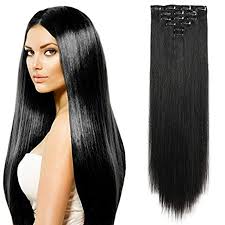 Popular black silky hair of good quality and at affordable prices you can buy on aliexpress. Morges Soft And Silky 6 Clip Long Hair Piece Synthetic Hair Extension For Women And Girls For Wedding With Free Hair Bun Maker Tool In Black Color 40 Gram Pack Of 1