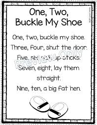 Printable Poem For Kids Nursery Rhyme One Two Buckle My Shoe Number Songs For Kids Rhyming U Nursery Rhymes Poems Rhymes For Kids Kids Nursery Rhymes