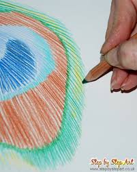 See more ideas about feather drawing, peacock art, feather. Peacock Feather Tutorial Coloured Pencils Step By Step Art Tutorials Articles Art Workshops