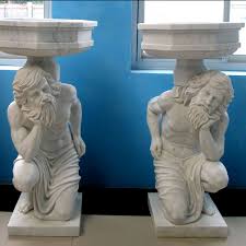 Browse our range of home & garden ornaments for sale. Large White Marble Planter Pots With Man Statues A Pair For Home Garden Ornaments Tmp 05 Garden Statues Fountain Gazebo Planter For Sale