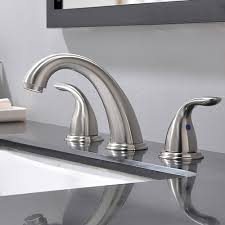Meanwhile, the 8 inch faucet configuration or widespread faucets come in a set of three individual pieces. 2 Handle 3 Hole Polished 8 Inch Widespread Bathroom Faucet Brushed Nickel Bathroom Faucet With Pop Up Drain Phiestina