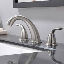 Designed to last a lifetime, this sturdy ensemble is finely crafted from solid brass. 2 Handle 3 Hole Polished 8 Inch Widespread Bathroom Faucet Brushed Nickel Bathroom Faucet With Pop Up Drain Phiestina