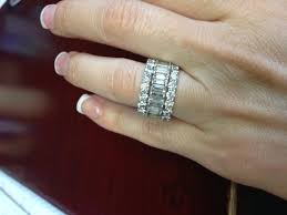 Emerald Eternity Band Sandwiched Between Two Round Brilliant Bands Eternity Band Diamond Emerald Birthstone Ring Anniversary Jewelry