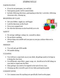 Facs Classroom Ideas Sewing Rules Supplies Starter Bags Classroom Sewing Teaching Sewing Facs Lesson Plans