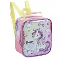 Kit Mochila Rodinha Lancheira Estojo Unicornio Dream True