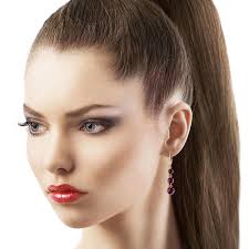 14K. SOLID GOLD CHANDELIERS EARRING WITH AMETHYST (Yellow Gold)