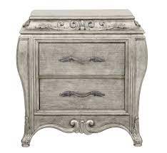 The aged silver patina finish enhances sinuously curved shapes and french influenced decorative motifs. Pulaski Rhianna Nightstand In Silver Patina 788140 Special