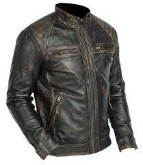 Mens Cafe Racer Retro Motorcycle Leather Jacket In 2020 Distressed Leather Jacket Cafe Racer Leather Jacket Cafe Racer Jacket