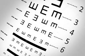 An Eye Sight Test Chart With Multiple Lines Stock Photo