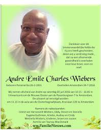 Overleden Andre Emile Charles Wiebers Familienieuws Com