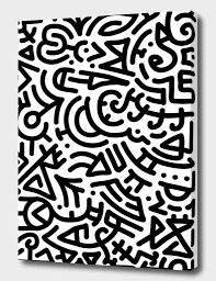 Black And White Graffiti Artist Bold Black Marker Doodle Lines Canvas Print By Bicone Numbered Edition From 59 Curioos In 2020 Black And White Doodle Graffiti Doodles Black And White Graffiti